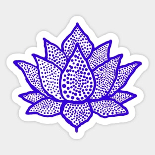 Navy blue spotted lotus flower Sticker